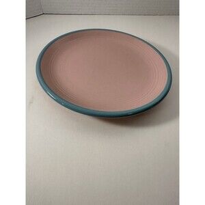 Rio Century Stoneware Vintage Salad Plate Pink Blue Trim Retro